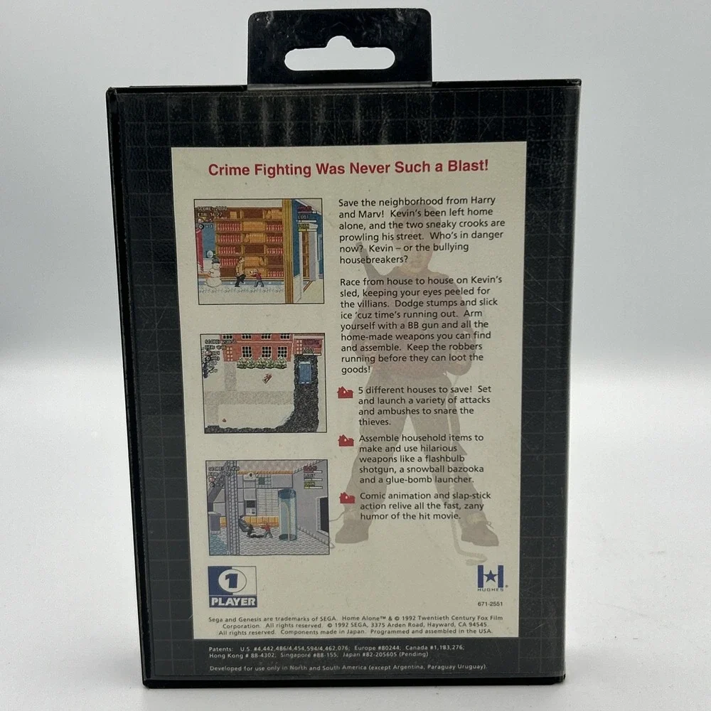 SEGA Home Alone Game (Sega Genesis) Clamshell Case 1992 No Manual